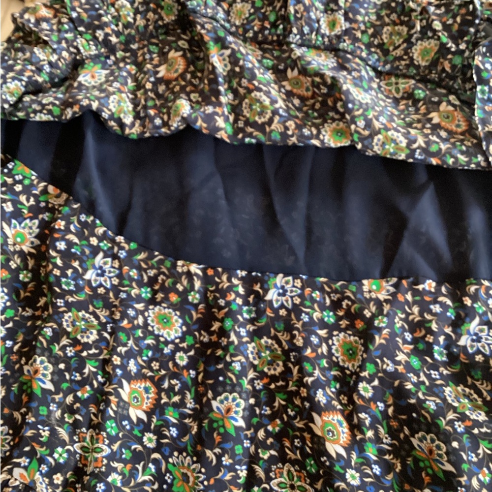 NEW Tory Burch 100% Silk 3-Tier Navy Soleil Ruffle Dress - Picture 7 of 13